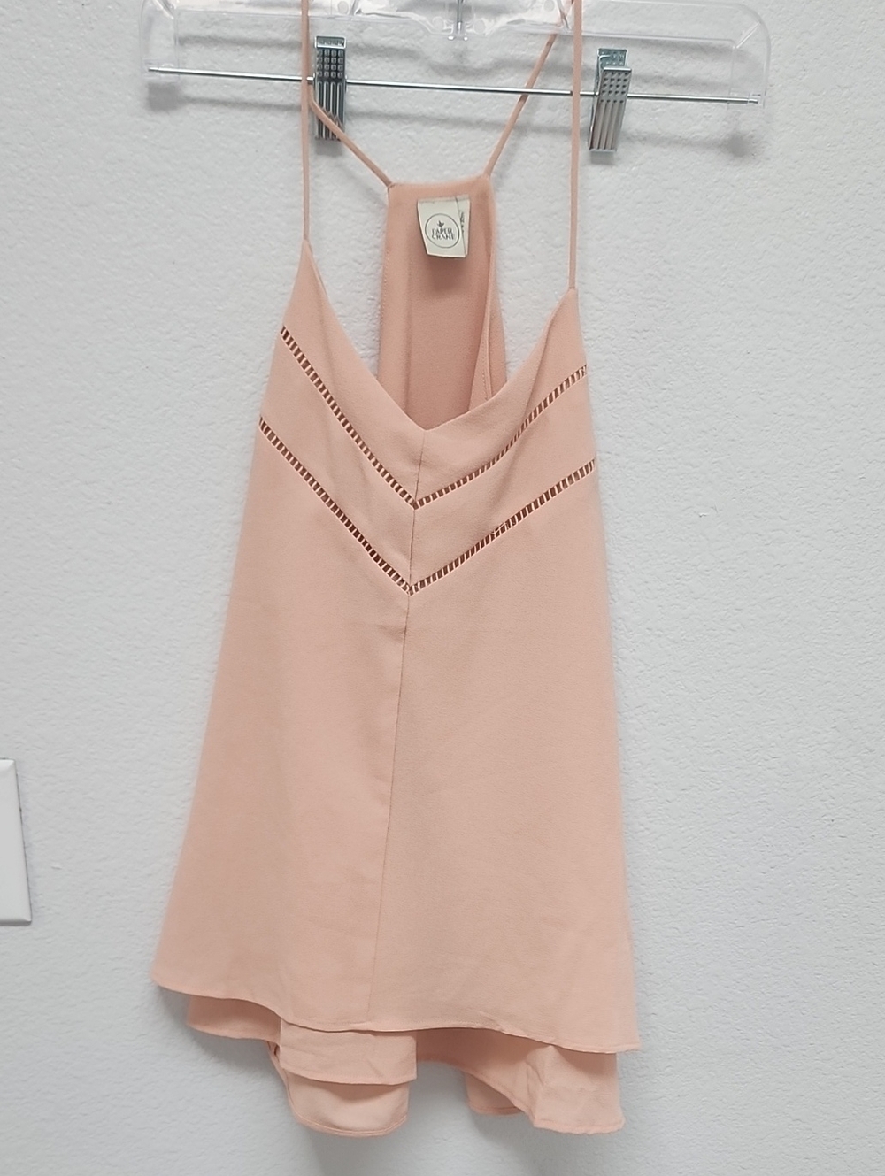 Paper Crane Blush Peach Spaghetti Strap Tank